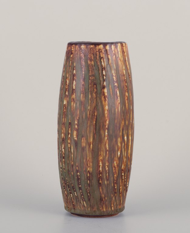 Buy Gunnar Nylund for Rörstrand Hare's Fur Glaze Brown Vase 5.75