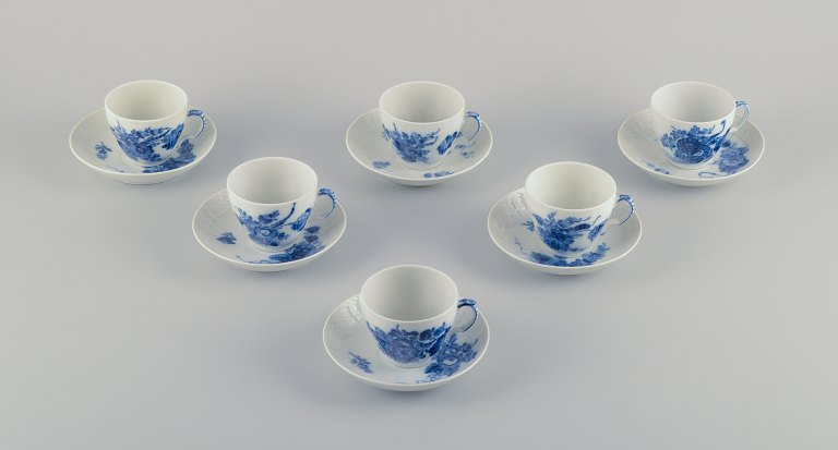 A Royal Copenhagen Blue Flower Braided part service, mid-20th century,  comprising eight cups and sau