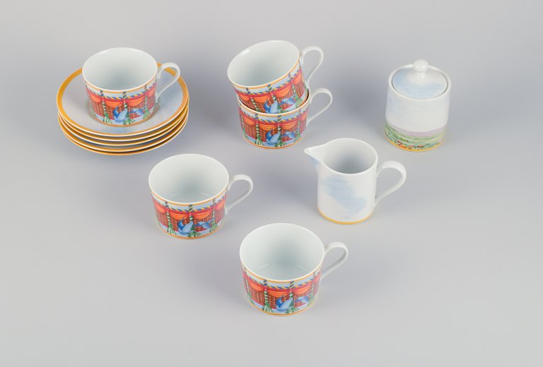 Set of 4 - Bing & Grøndahl - Butterfly Boullion Soup Bowl / Cup - outlets Handpainted Danish Mid Century Porcelain