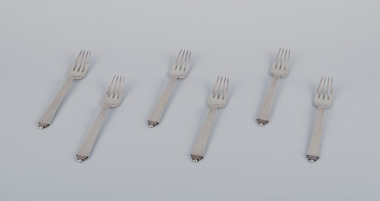 ビンテージDGスターリングデンマーククラウンフィニアル　スプーン6本フォーク6本 Georg Jensen Acanthus Silver Antiques for sale | eBay