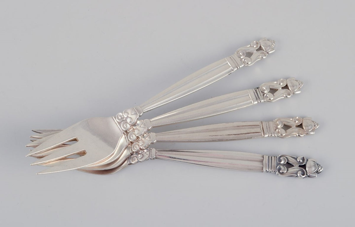 ビンテージDGスターリングデンマーククラウンフィニアル スプーン6本フォーク6本 SILVER - Category: Georg Jensen Cutlery – L' ART COPENHAGEN