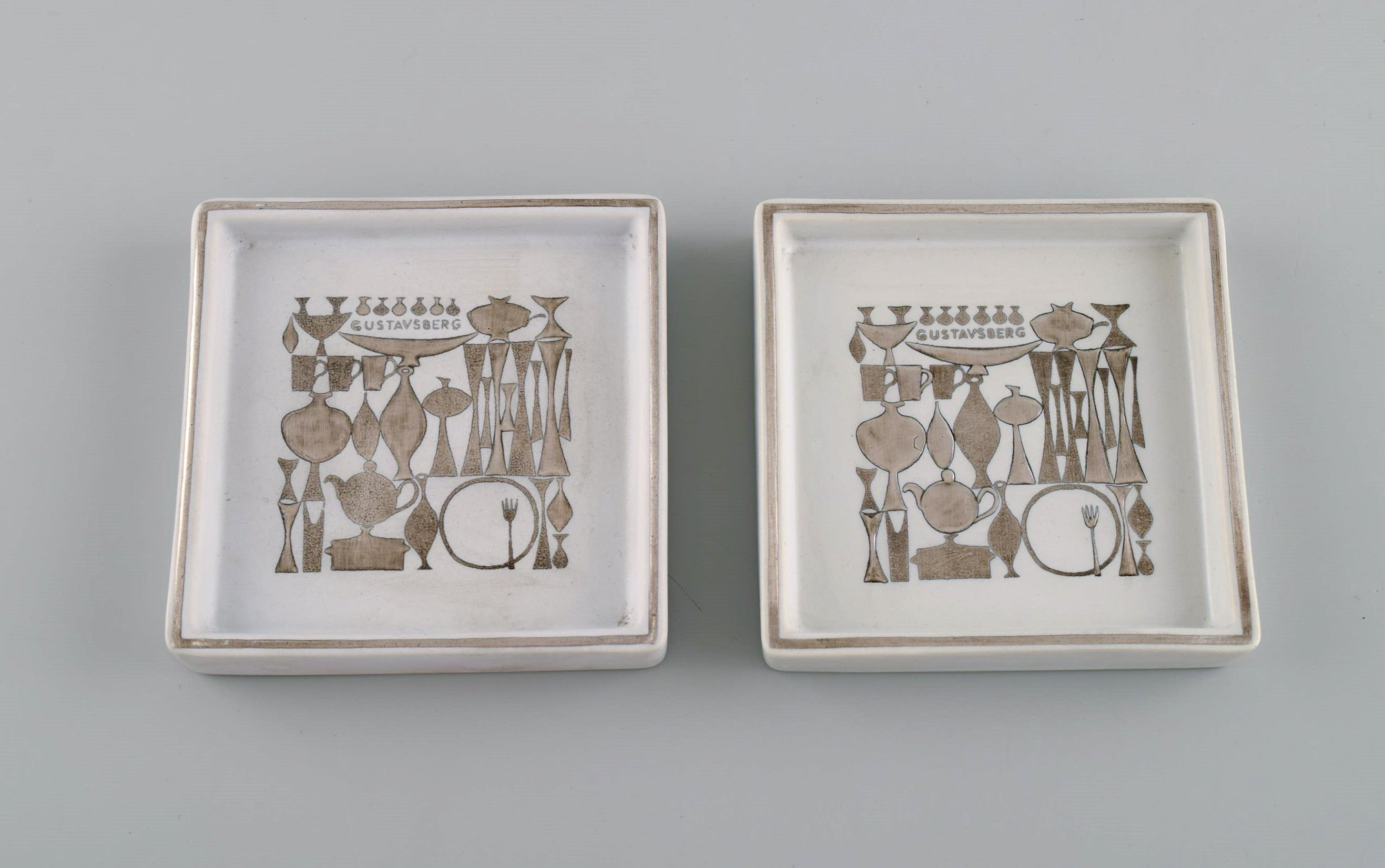 Stig Lindberg (1916-1982) for Gustavsberg. Two small Grazia dishes