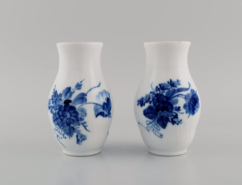 Royal Copenhagen Blue Flower Braided Vase and Compote, Set of 2