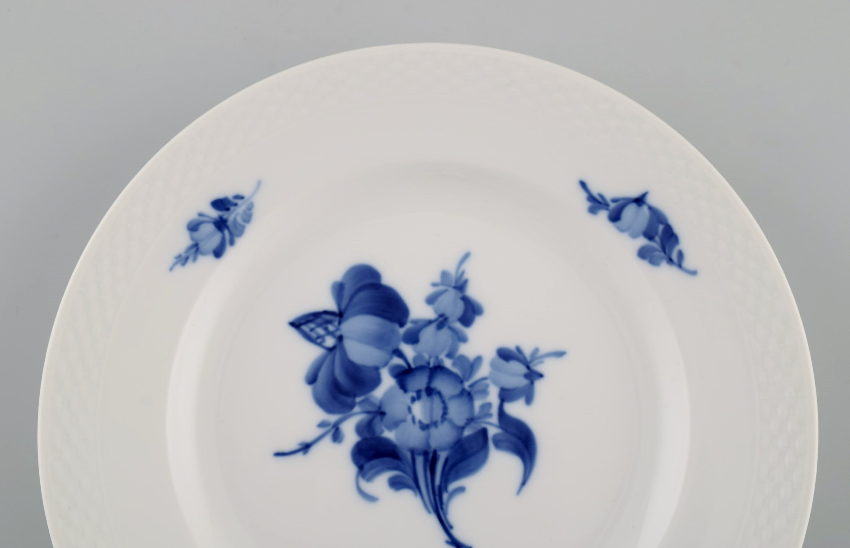 Royal Copenhagen Blue Flower Braided. Three deep plates. Model 10